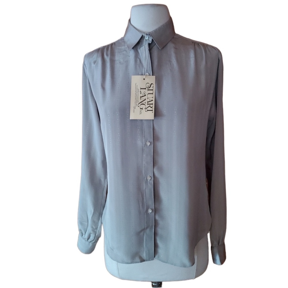 NWT 1980s Stuart Lang Gray Blouse